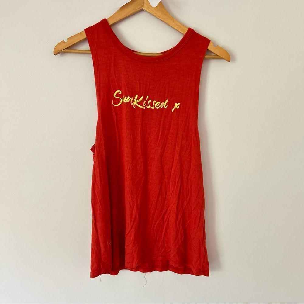 House of Tens Red and Yellow "Sunkissed" Graphic Tank Top